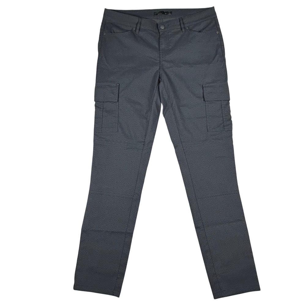 Prana‎ Meme Womens Gray Geometric Print Cargo Pants Size 10 Hike Outdoors